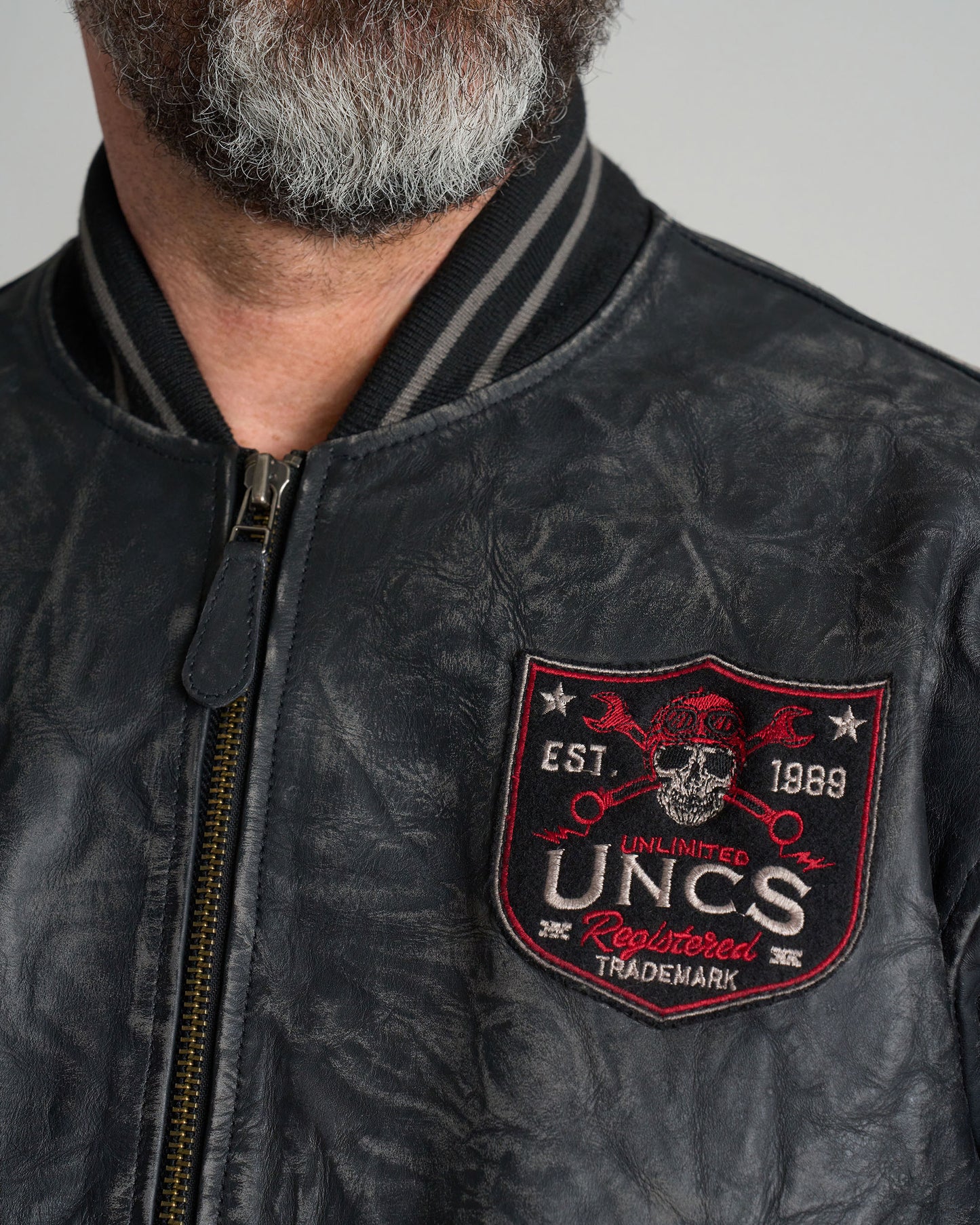 BIKER Men's Leather Jacket BLACK