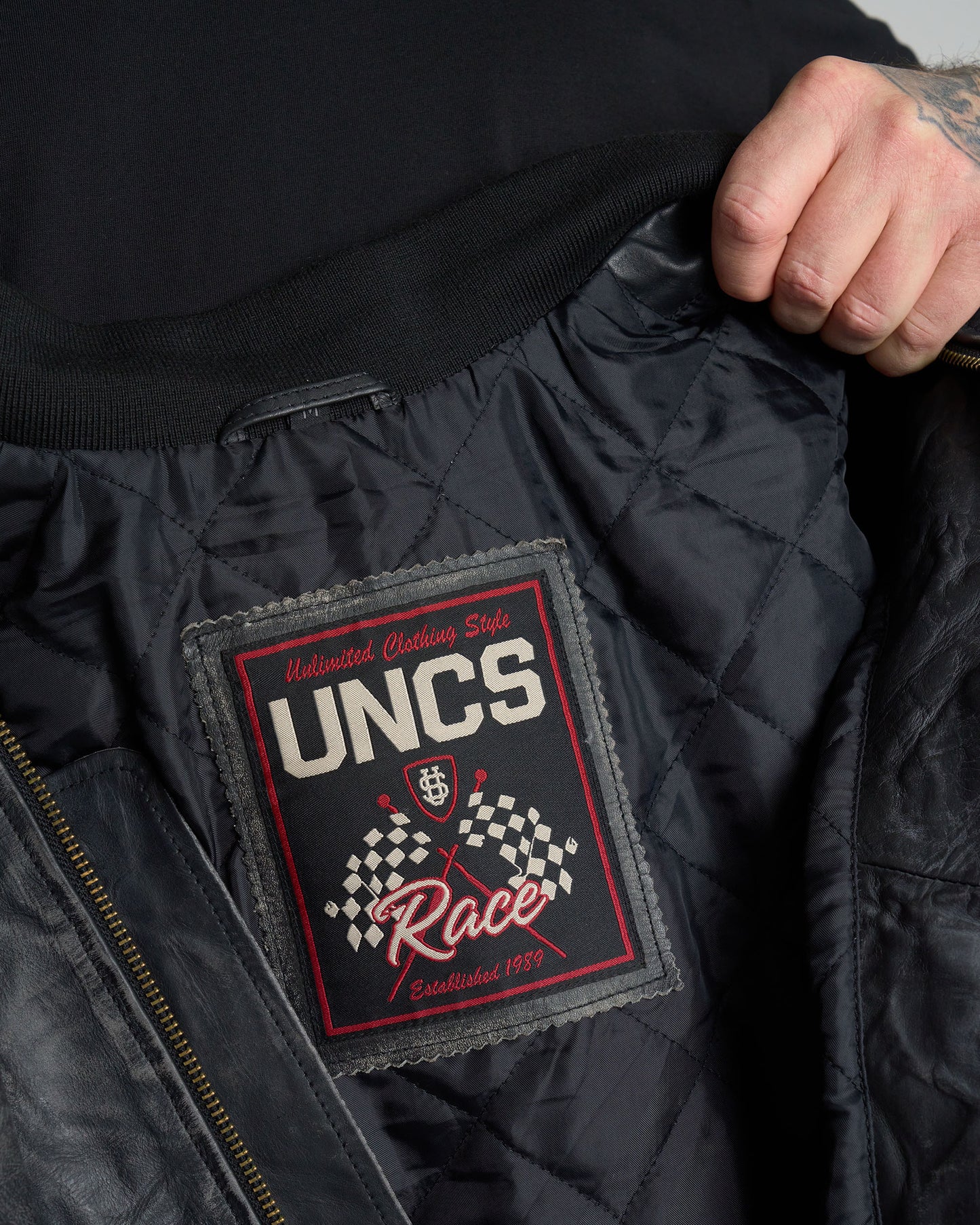 BIKER Men's Leather Jacket BLACK
