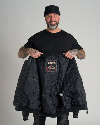 BIKER Men's Leather Jacket BLACK