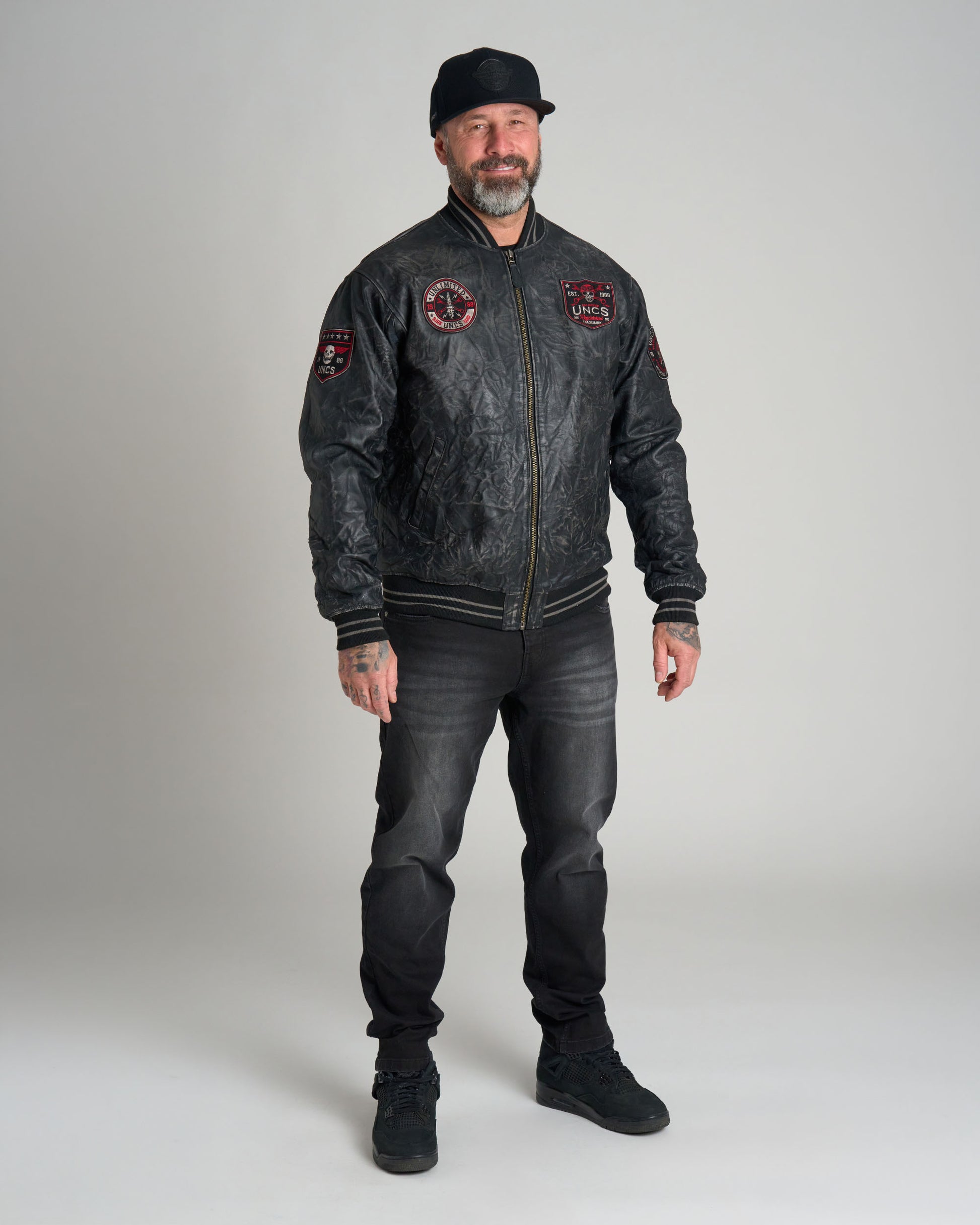 BIKER Men's Leather Jacket BLACK