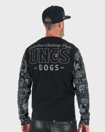 COMICS LS Men's T-Shirt BLACK