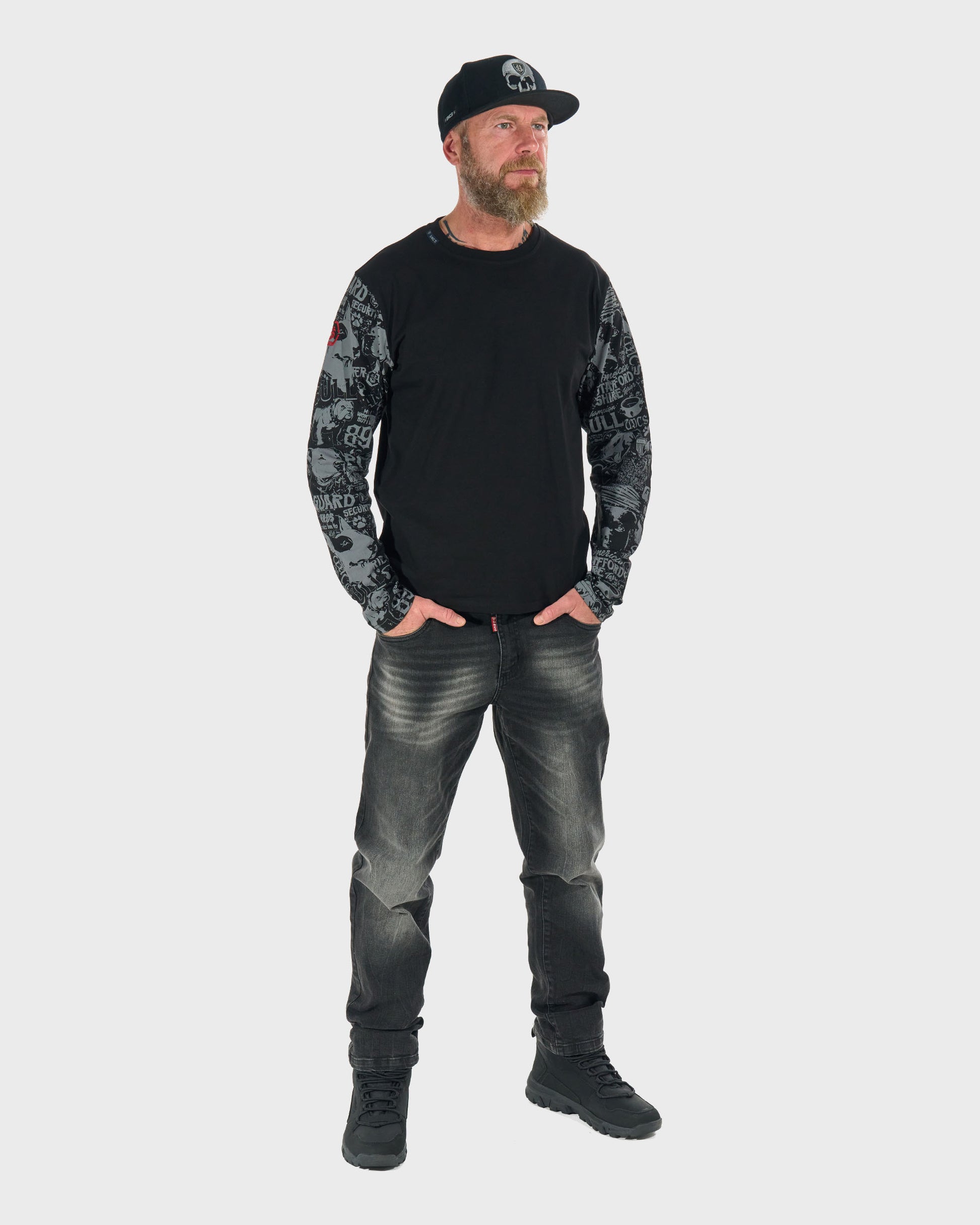 COMICS LS Men's T-Shirt BLACK