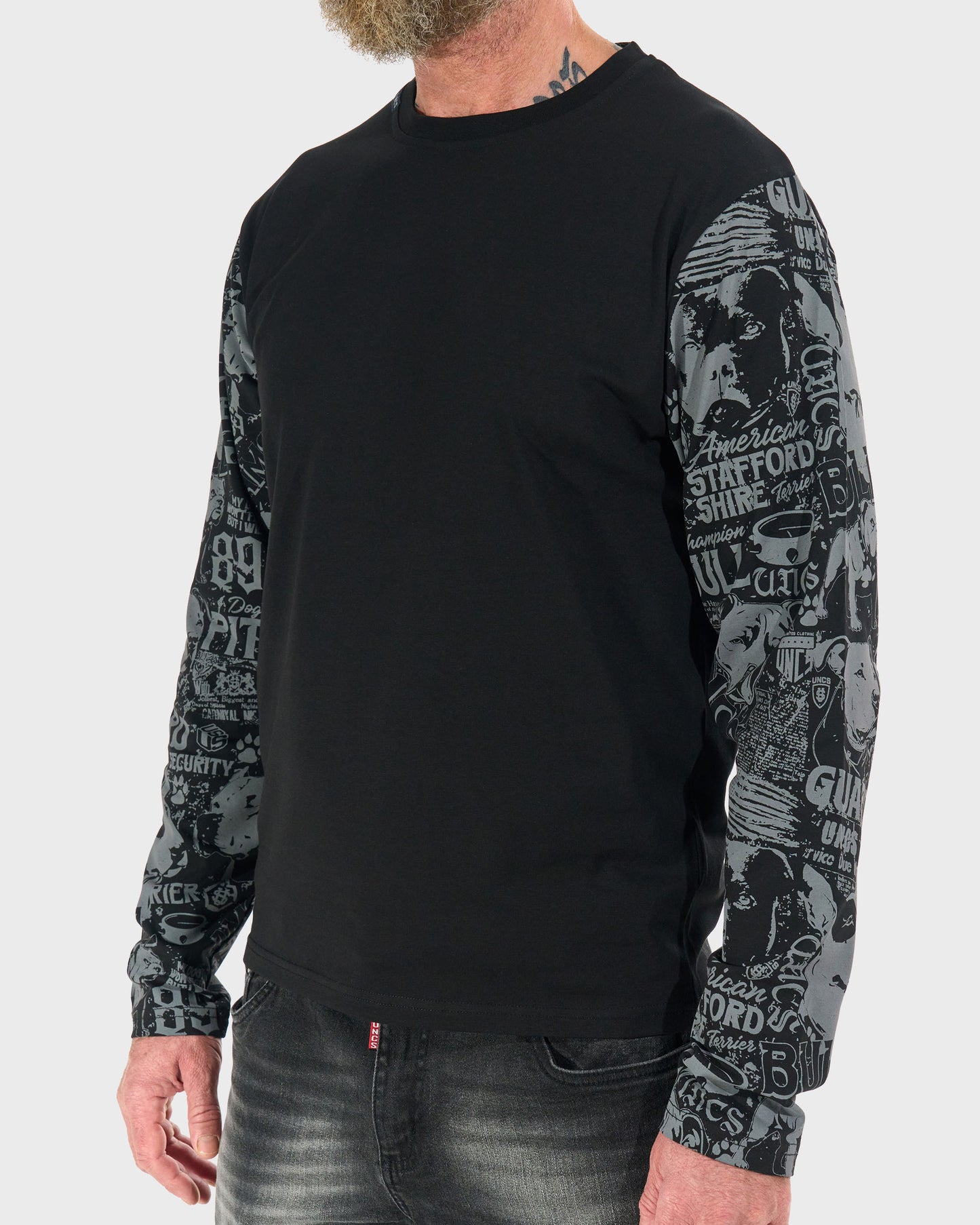 COMICS LS Men's T-Shirt BLACK