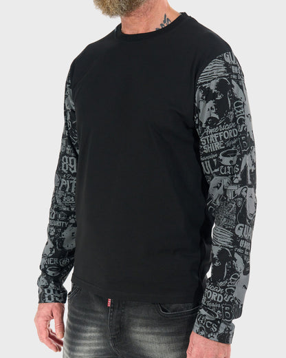 COMICS LS Men's T-Shirt BLACK