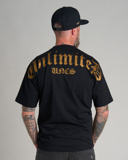 UNLIMITED (OVERSIZE) Men's T-Shirt BLACK/GOLD