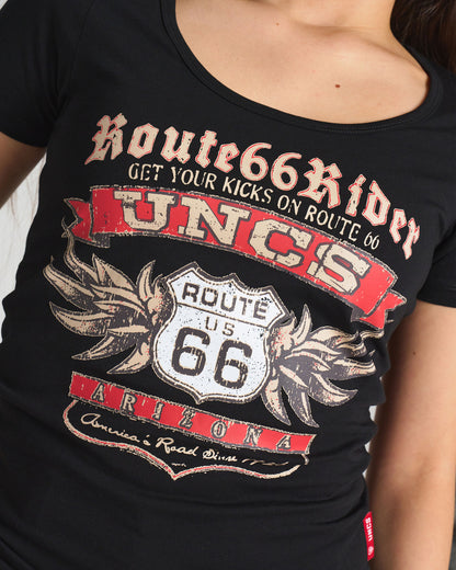 ROUTE 66 Women's T-Shirt BLACK