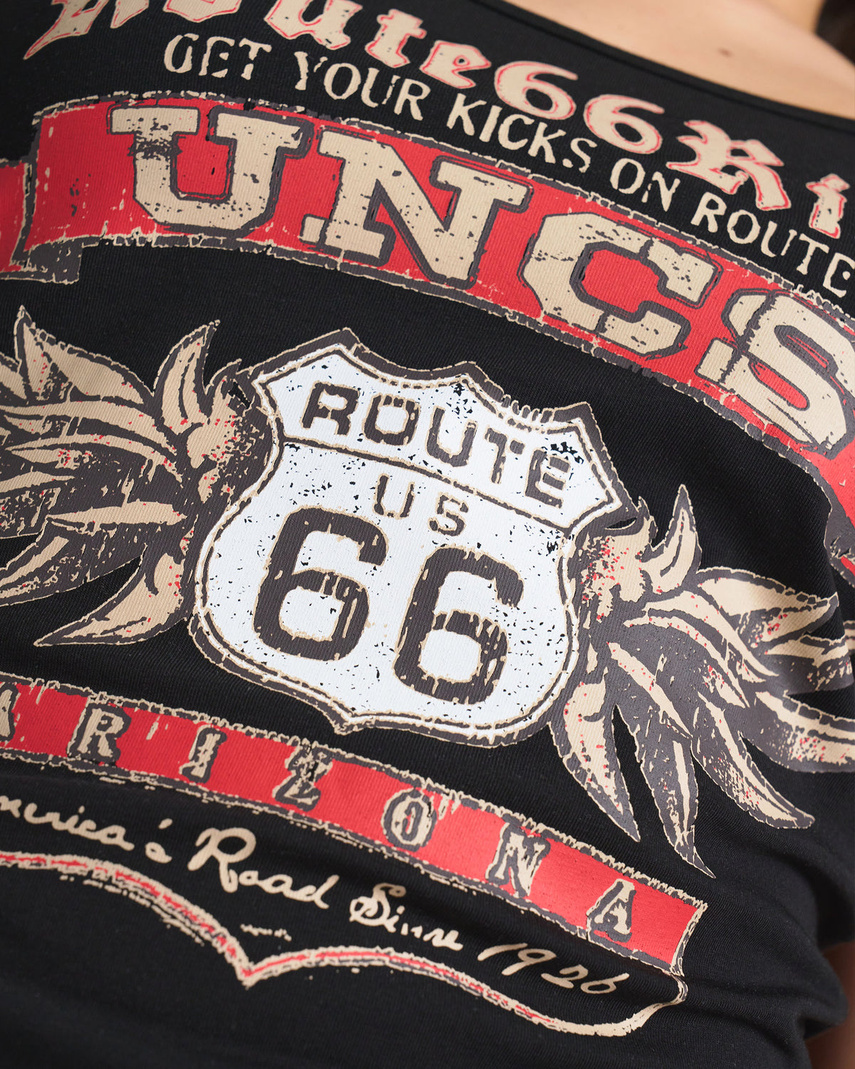 ROUTE 66 Women's T-Shirt BLACK