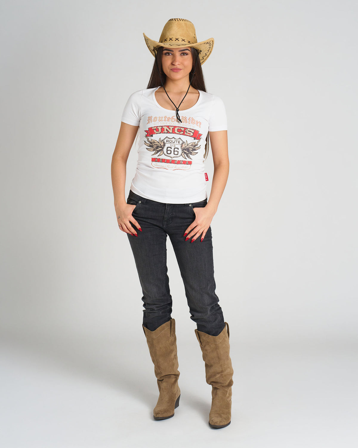 ROUTE 66 Women's T-Shirt WHITE