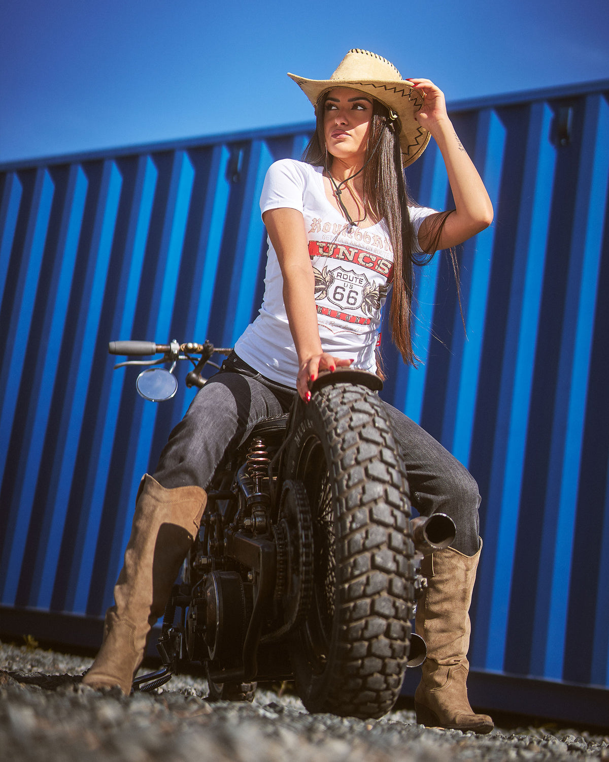 ROUTE 66 Women's T-Shirt WHITE