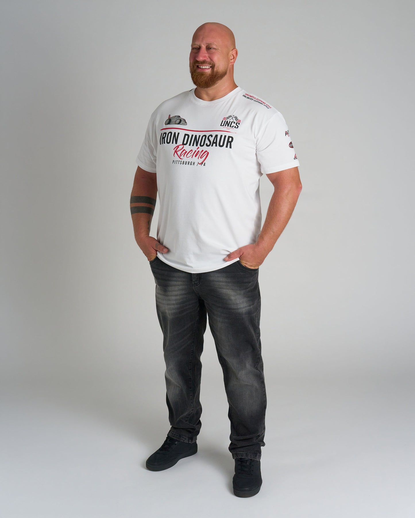 IRON DINOSAUR Men's T-Shirt WHITE
