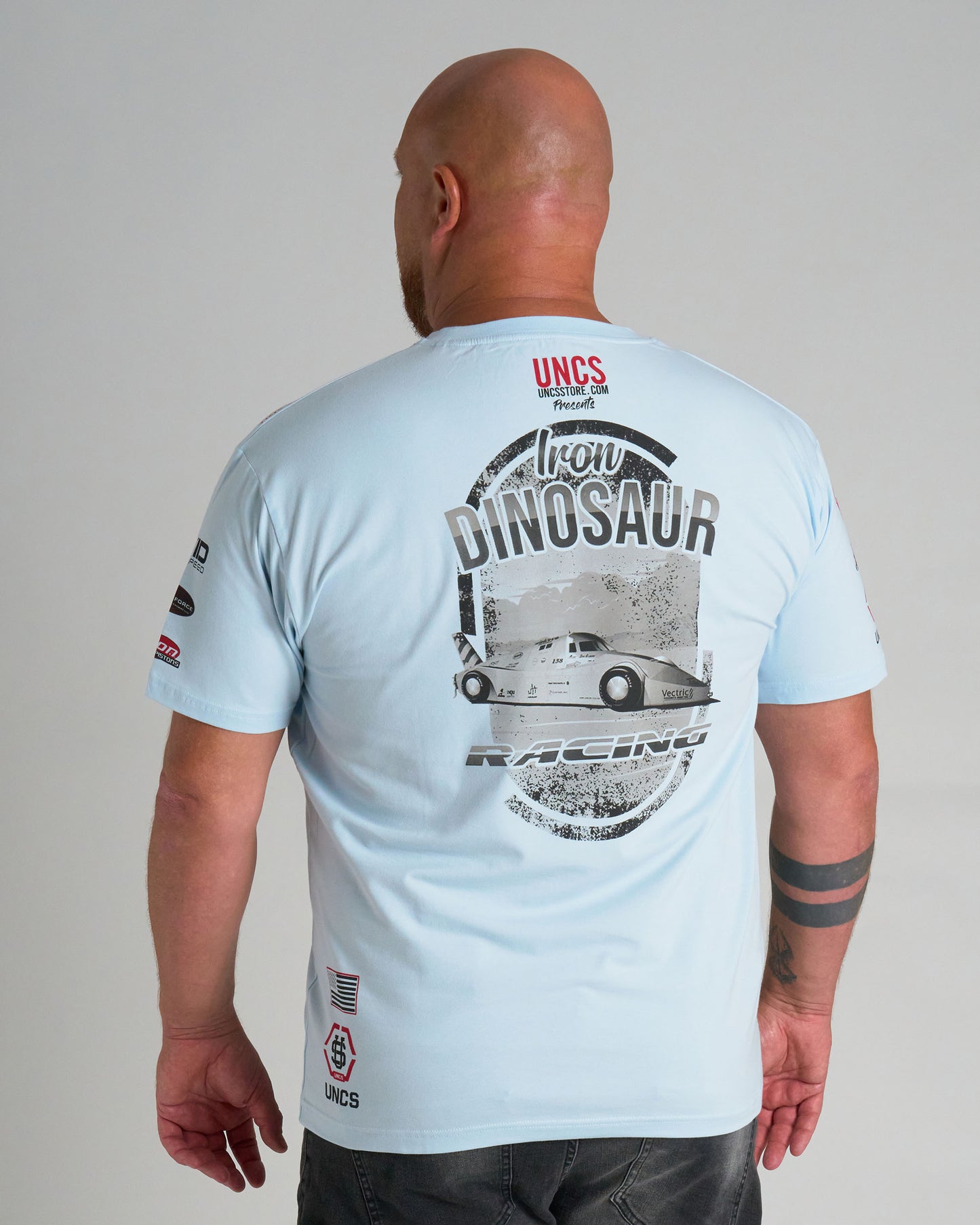 IRON DINOSAUR Men's T-Shirt LIGHT BLUE