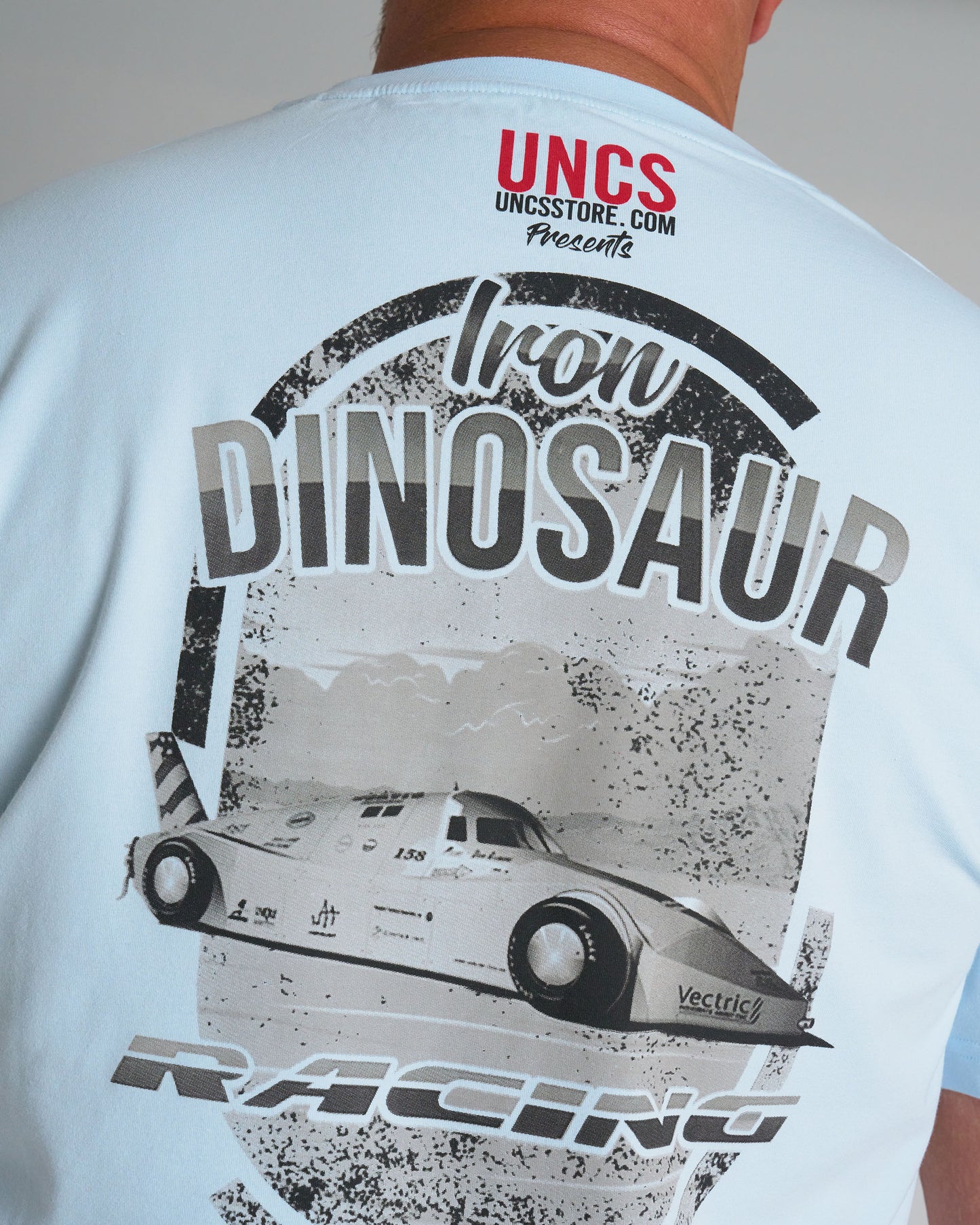IRON DINOSAUR Men's T-Shirt LIGHT BLUE
