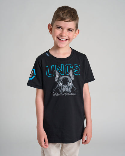 BULLDOG Children's T-Shirt BLACK/BLUE