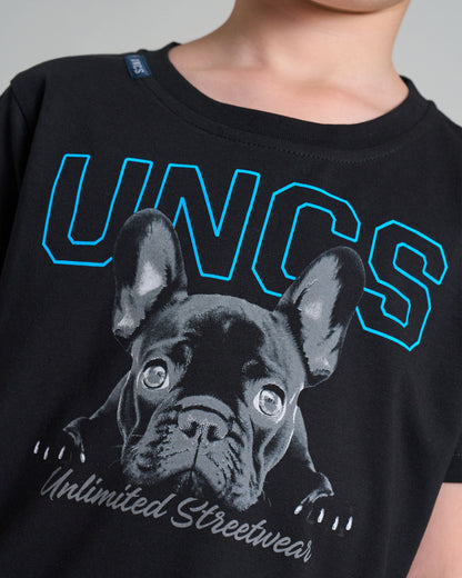 BULLDOG Children's T-Shirt BLACK/BLUE